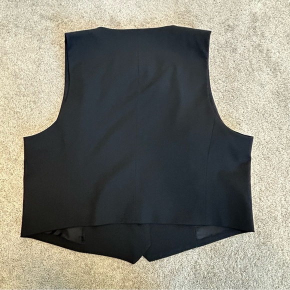 Zara black tailored suit vest V-neck front button closure welt pocket XXL NWT - Picture 3 of 12